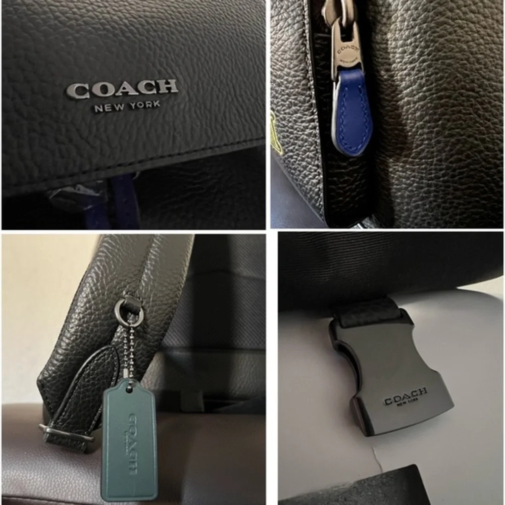 NWT‎ COACH TURNER BACKPACK LEATHER BLACK OMBRE